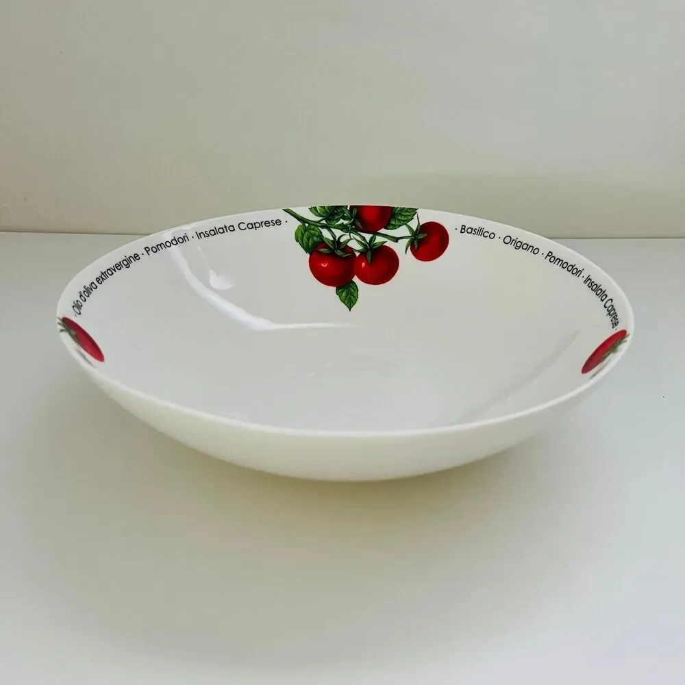 CRATE & BARREL Insalata Caprese Italian Tomato Large Pasta & Salad Serving Bowl